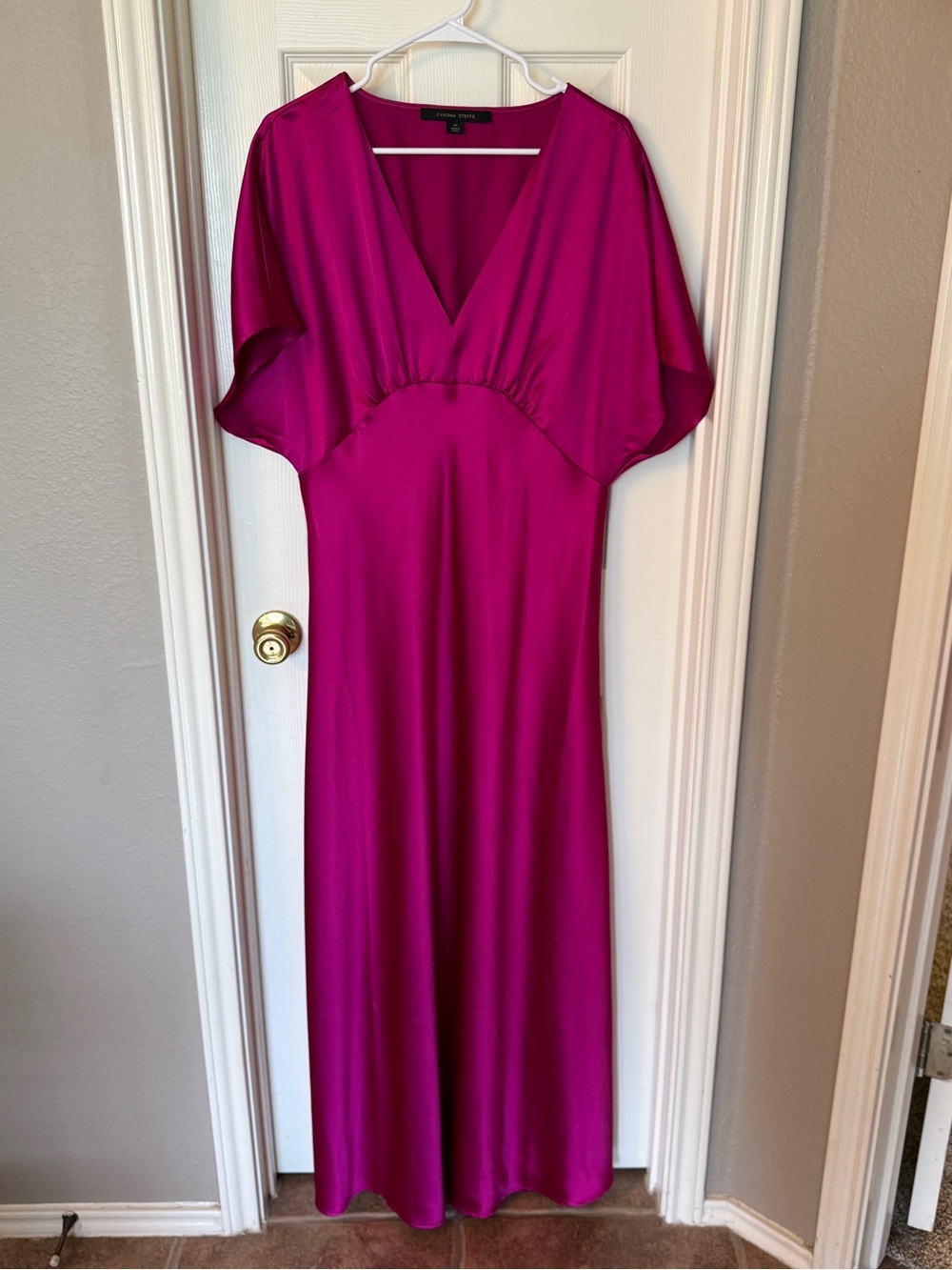 Cynthia Steffe Fuchsia Maxi Dress with V-Neck